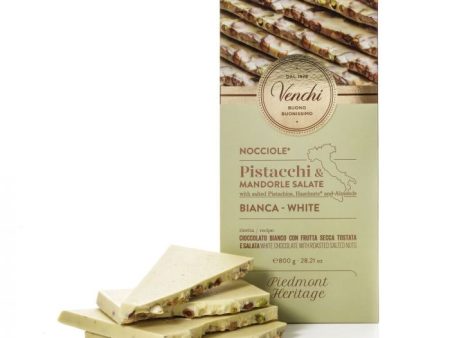 Maxi bar White Chocolate with salted pistachios, almonds and nuts - 800g bar VENCHI For Discount