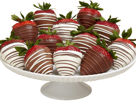 12 Gourmet Dipped Swizzled Strawberries For Discount