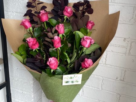 Pink Long stem rose bouquet. For Discount