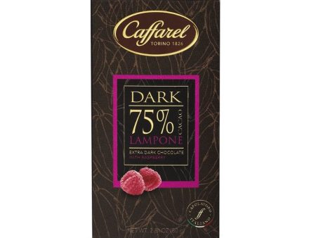 Extra Dark 75% chocolate bar, with raspberry nibs - 80g bar CAFFAREL Cheap