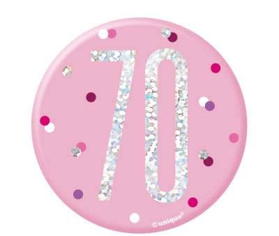 Age 70 Glitz Pink Badge For Cheap