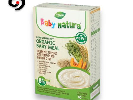 Baby Natura Organic Brown Rice Porridge With Pumpkin And Morning Glory 8M+ 80g on Sale